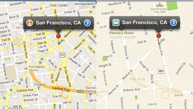 Illustration for article titled Google Maps vs. Apple Maps: A Side-By-Side Comparison